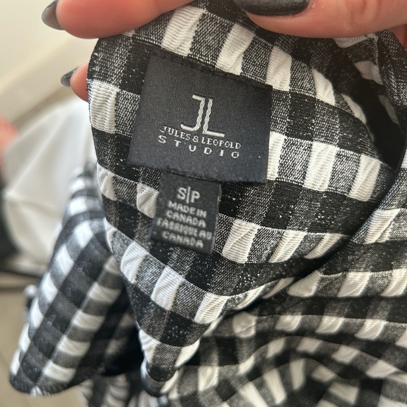 Black and white checkered Blouse with wide sleeves - Picture 4 of 4